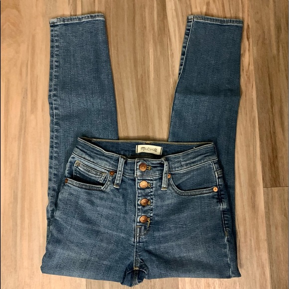 Madewell 9” Mid Rise Button Front Skinny Crop Size 25 - Picture 6 of 11